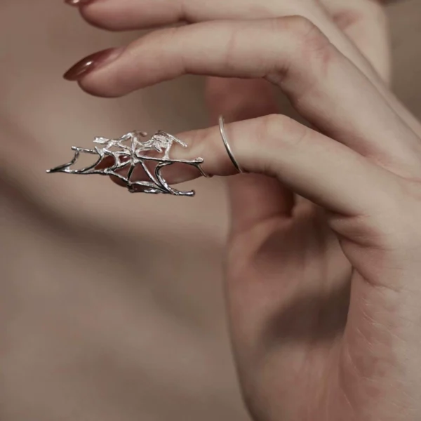 Spider Web Ring Liquid Metal